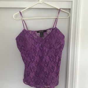 Purple lace tank top